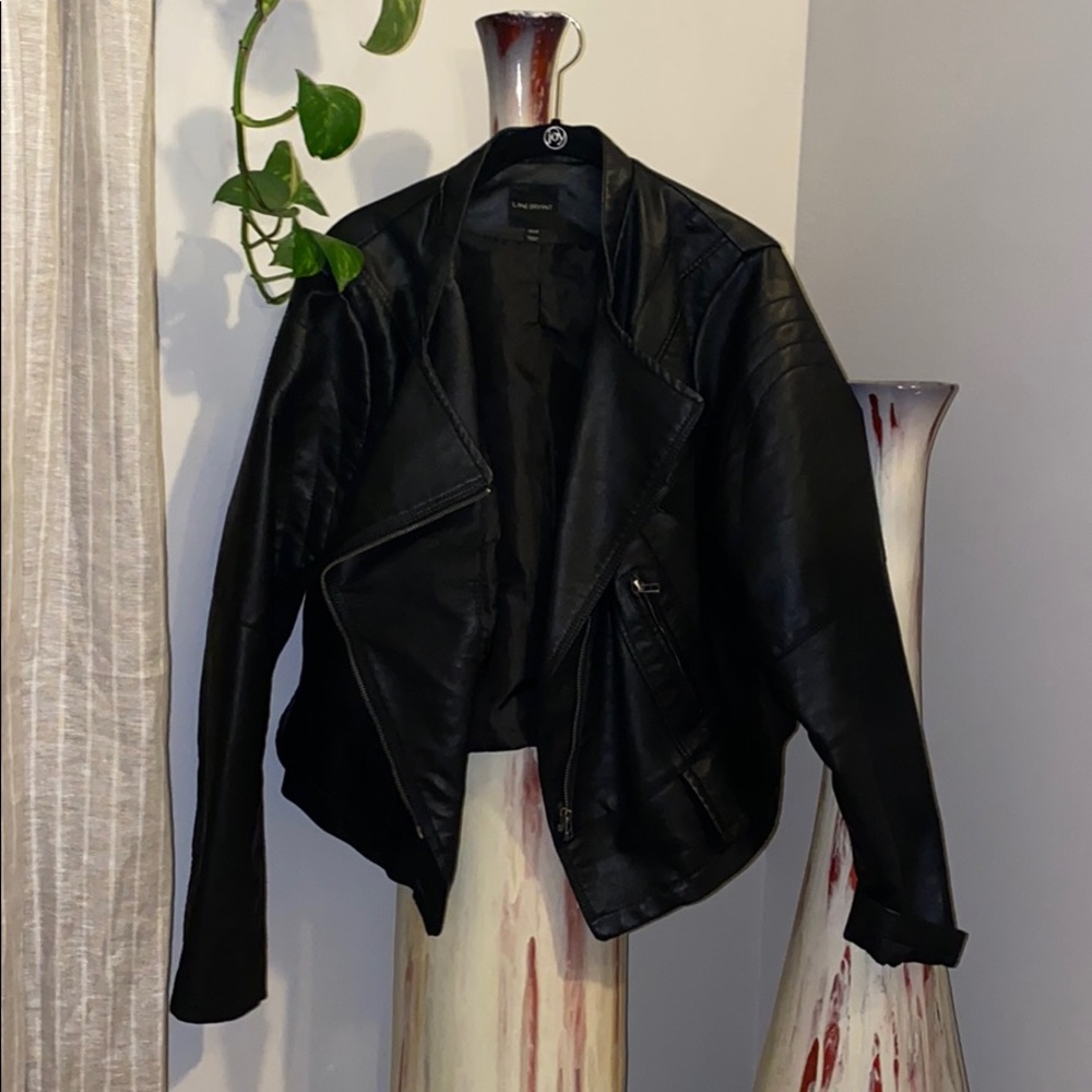 Plus size leather jacket